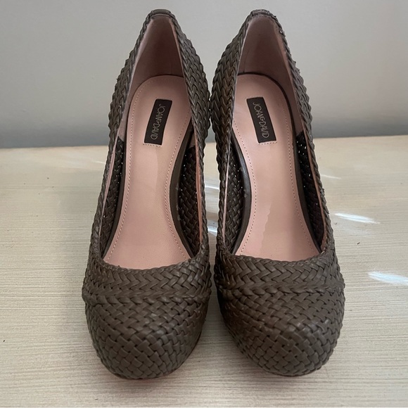 2/$50 Joan & David Woven Leather Heels Pumps Stilettos 5.5 5 1/2 - Picture 3 of 9